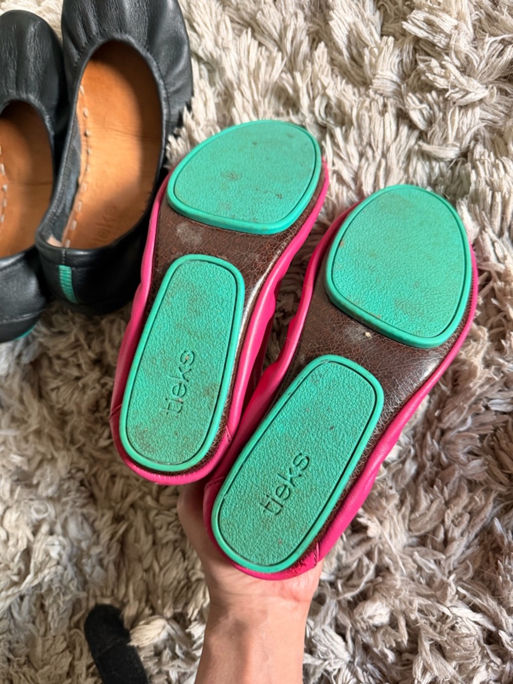 Tieks Pink Leather Ballet Flats with Gucci Ballet Flats - Picture 4 of 9